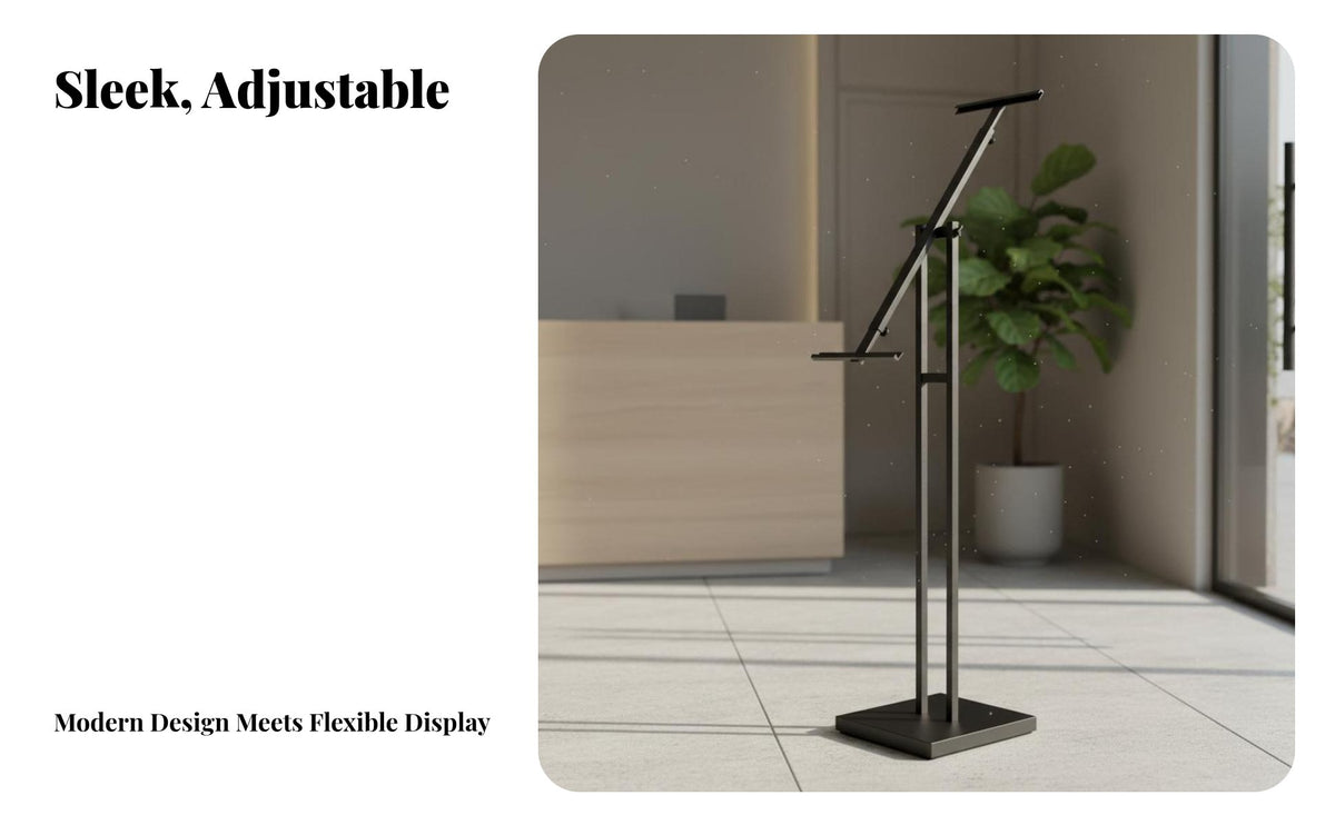 Upright Display Effortless Assembly Floor Standing Sign Holder Non-Slip Base Freestanding Advertising Board Stand for Store Entrance