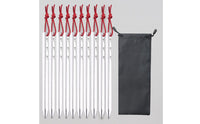 With Pull Cords Serrated Camping Stakes Windproof Aluminum Tent Pegs Includes Storage Bag Heavy Duty Tent Nails for Backpacking