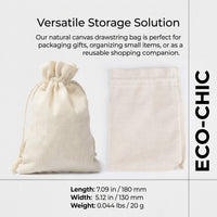 Canvas Drawstring Pouches with Reinforced Edges, Gift Packaging for Party Favors Jewelry Storage, Reusable Cloth Sacks with String Closure