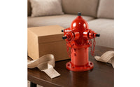 Galvanized Steel Desktop Fire Plug Glossy Industrial Fire Plug Decor Baked Paint Firefighter Inspired Ornament Chain Details