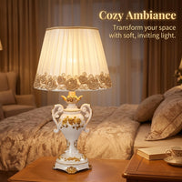 Light Shade with Beaded Trim for Ceiling and Table Lamps, Handcrafted Textile Lampshade for Bedroom and Room Decor