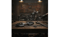 2 Pieces Motorcycle Foot Pegs with Rubber Grip Pattern Comfortable Biker Style Foot Pedals Lightweight for Motorcycles
