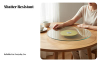 Glass Rotating Tray Seamless Rotation Glass Dining Table Turntable Round Serving Rotator for Families, Hosts