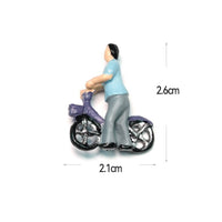 Miniature 1:87 Cyclist Figure DIY Craft PVC Cyclist Figure Scene Filler Cyclist Figures for Landscape Scenes