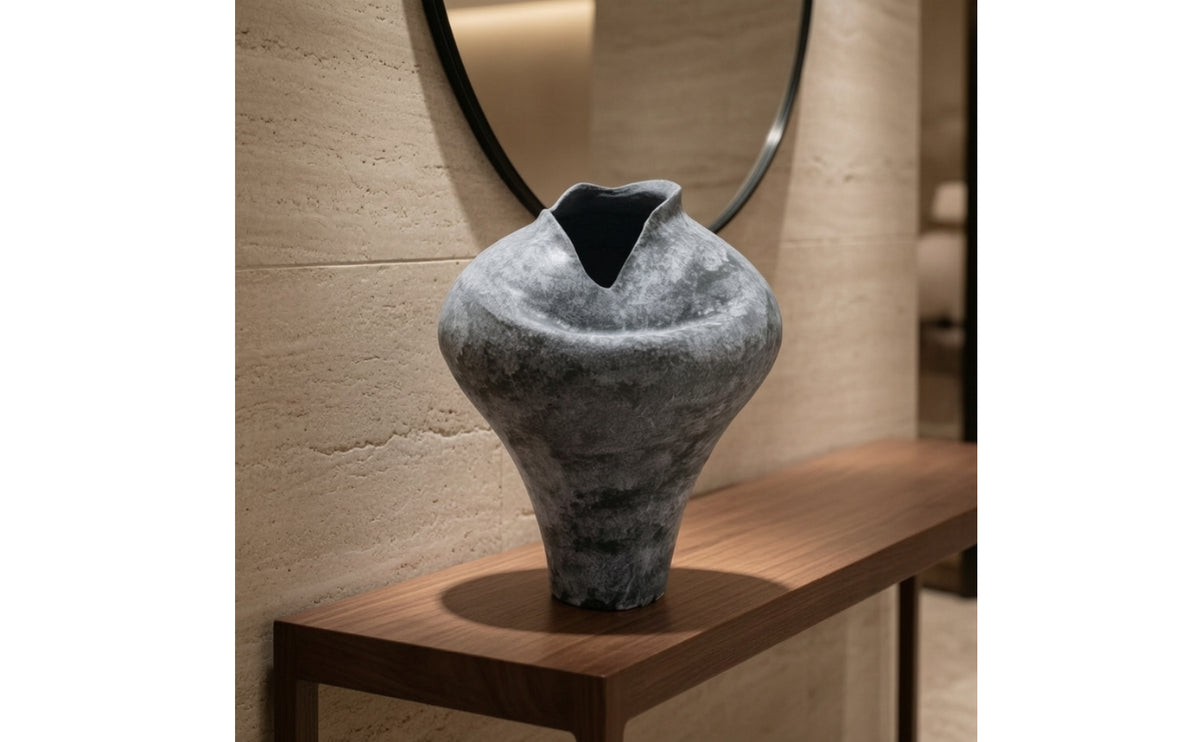 Ceramic Vase Handmade Decorative Vase Irregular Shape for Entryway, Hotel