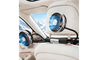 USB Powered Dual Head Car Fan 3-Speed Dual Head Rear Seat Fan 12V Adjustable for Drivers, Road Trips, Truck