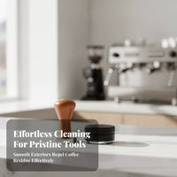 2 Pieces Two-Piece Espresso Tamper Set Portafilter Espresso Tamper Kit Black and Silver Coffee Distributor Cylindrical
