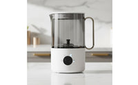 Electric Milk Frother White Base Milk Frother Compact Storage Beverage Mixer
