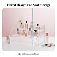 Stair-Step Display Riser Space-Saving Tiered Shelf Multi-Purpose for Homeowners