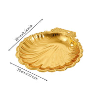 Scalloped Shell Tray Fluted Jewelry Tray Shallow Metal for Coffee Table