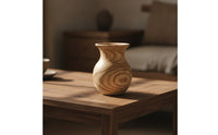 Wooden Flower Vase Handcrafted Wooden Centerpiece Vase Rustic-Simple Vessel for Home Stylists, Simplicity Lovers, Dining Table, Shelf, Entryway