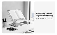 Adjustable Rotating Bookrest Foldable & Portable Rotating Bookrest Multi-Functional literature Stand for Students, Professionals, Study, Bedroom, Kitchen