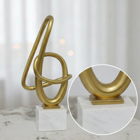Intertwined Loop Ornament Abstract Sculpture with Base Modern Table Ornament for Bookshelf