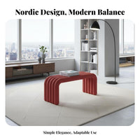 Minimalist Design Backless Utility Bench Multi-Functional U-Shaped Waterfall Bench Space-Saving Entryway Stool Comfortable Cushioning for Families, Homeowners, Renters, Hallway, Living Room, Bedroom