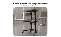 Stainless Steel Salon Trolley Space-Saving Foldable Salon Trolley With Wheels Rolling Hairdressing Cart for Hairstylists, Barbershop, Barber Shop, Spa