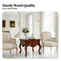 European Stylish Carved Square Coffee Table Intricate Carvings Square Coffee Table Vintage & design Living Room Furniture Spacious Design for homeowners, Families, Apartment Dwellers, Home Interior, Lounge Area, Social Gatherings