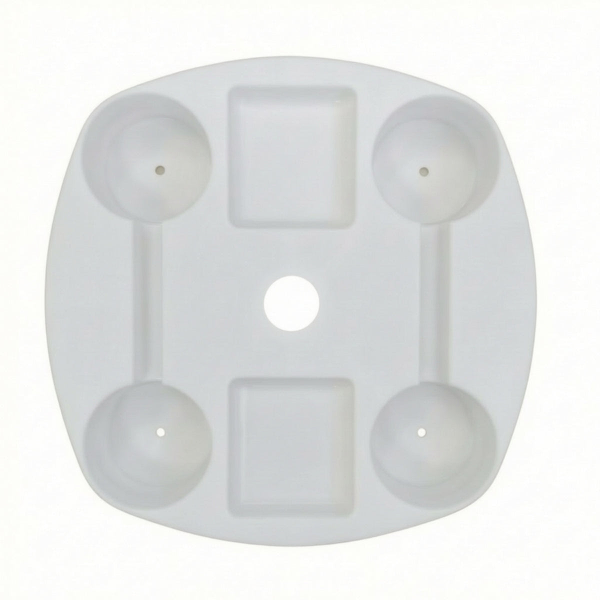 Plastic Umbrella Table Tray with Snack Compartments Lightweight Umbrella Table Tray with Cup Holders Weather Resistant Space-Saving for Poolside