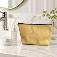 Canvas Cosmetic Bag, Zipper Makeup Pouch, Toiletry Bag for Travellers, Small Travel Makeup Bag for Gym, School & University