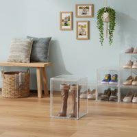 Dustproof Transparent Shoe Box High Clarity Clear Stackable Shoe Box Multi-Functional Clear Acrylic Display Case Large Capacity for Figurine Collectors, Entryway