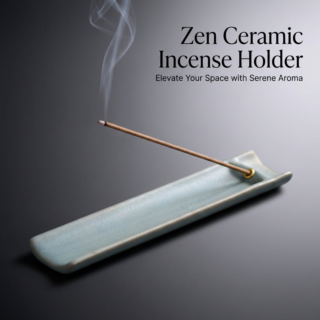 Handmade Ceramic Holder, Chinese Ash, Slanted Bridge Design, Broken Bridge, for Tea Room & Meditation Space