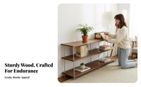 Floor-Standing complimentarystanding Multi-Level Shelf DIY Assembly interconnecting Shelving Unit Vintage aesthetic storage unit adaptable for Home Decorators, Apartment Dwellers, Living Room, Bedroom, Balcony, Hallway