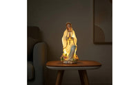 Blessed Mother Mary Statue with Warm-Glowing Praying Mary Statue Religious Sculpture for Bookshelf