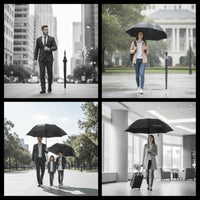 Waterproof Large Canopy Umbrella Windproof Large Umbrella Straight Handle Wind-Resistant for Commuters, Families, Commuting, School Runs