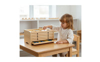 Geometric Cabinet Educational Inset Cabinet Wooden Drawer Chest for Teachers, Parents, Playroom