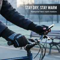Winter Cycling Gloves with Flip-Top Fingerless Design, Touchscreen Compatible, Waterproof & Warm for Motorcycle and Outdoor Sports