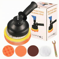 Drill Polishing Head Auxiliary Grip Drill Polishing Pad Holder Waxing Head Adapter Metal Shank Car Care Tool Black Plastic Body