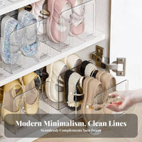 Clear Acrylic Shelf Divider Versatile Clear Shoe Separator Space Saving Acrylic Cabinet Partition for Students, Homeowners, Bedroom, Desk, Kitchen