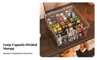 hinged lid Divided Car Container Compartmentalized Toy Organizer Stackable Display Case particle-resistantproof for Collectors, Children, Hobbyists, Desktop, Playroom, Bedroom, Shelf