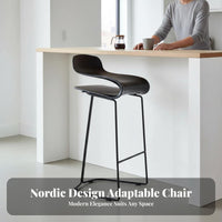 Modern Design Suspended Seat Stool Minimalist Look Bar Chair Long-Lasting Frame Seating Furniture Integrated Footrest for Homeowners, Adults, Cafe Owners, Counter, Kitchen Island, Reception Area, Dining Room