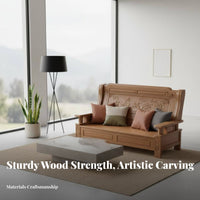 hardwood Wood Construction Carved Frame Couch configurable configuration Traditional living room design Room Furniture High spine supportrest Sofa Set Ergonomic comfort for Families, homeowners, Apartment Dwellers, Home, spaciousplanplan areas
