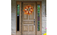 Fall Wreath with Pumpkins Vibrant Autumn Wreath with Berries Textured Sturdy for Homeowners, Entryway