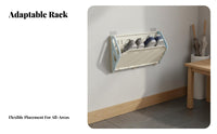 Drilltool-Less Installation Collapsible Wall-Mounted Shoe Shelf Space-Saving Foldable Wall Hanger Multi-Purpose Organizer Rack Sturdy for Apartment Dwellers, Homeowners, Entryway, Dorm Room, Behind Door, Bedroom