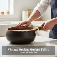 Traditional Iron Wok No Coating Chinese Iron Wok Deep Stir Fry Pan Naturally Non-Stick Thickened Frame for Gas Cooktop