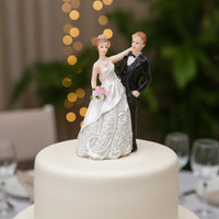 Wedding Cake Topper European Design Bride and Groom Figurine Elegant Bride and Groom Statue for Newlyweds, Couples, Bridal Shower