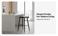 Nordic design Transparent Highrear Stool Modern Minimalist Design Clear rear High Stool Built-in Footrest Counter Chair Armless for Homeowners, Business Owners, Interior Decorators, Bar, Coffee Shop, Cafe, Restaurant