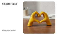 Graffiti Design Heart Hands Sculpture Resin Craft Heart Hands Statue Modern Design for Couples, Book Lovers, Living Room, Desktop, Bookshelf