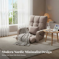 Foldable Design Padded Floor Recliner Provides Back Support Upholstered Floor Recliner Adjustable Backrest Lounge Chair Luxuriously Soft Cushioning for Students, Young Adults, Bay Window, Dorm Room, Reading Nook, Meditation Space