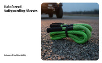 Reflective Kinetic Recovery Rope High-Stretch Kinetic Rope Kit Shock Absorbing Towing Equipment Heavy-Duty for Away-Highway Enthusiasts, Truck Owners, ATV/UTV Riders, Roadside Emergencies