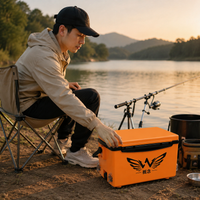 Fishing Tackle Box, 29L, Lure Case, Fishing Gear Storage, 51x29x30cm, Plastic-made, Light Waterproof