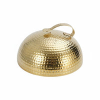 Heat-Resistant Handle Teppanyaki Grill Lid Uncoated Hammered Dome Cover Multipurpose Stainless Steel Food Dome Dust and Fly Protection for Restaurant