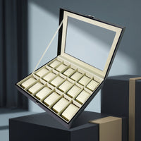 Dustproof Watch Box with Window Padded Watch Case with Glass Lid Rectangular Clear for Enthusiasts