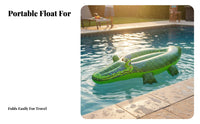 Large Size Inflatable Raft Long-Lasting PVC Material Pool Inflatable Raft Easy to Inflate and Deflate Alligator Floating Heavy-Duty Handles for Children, Adults, Beach, Lake