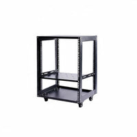 Heavy-Duty Construction 19-Inch Accessible Frame Rack With Locking Casters Accessible Frame Equipment Rack Good Ventilation Mobile Equipment Cabinet High Load Capacity for Musicians, IT Technicians, Home Workspace Users, Stage