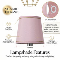 Light Shade in Textile with Film Backing for Pendant Ceiling Drum Lampshade for Bedroom and Dining Room, Compact Design for Wall