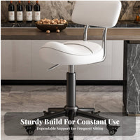 Back Support Adjustable Saddle Stool with Backrest 360-Degree Swivel Ergonomic Saddle Stool Rolling Wheels Task Chair Waterproof for Hairstylists, Technicians, Kitchen, Barbershop, Medical Office, Studio