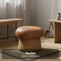 Multi-Purpose Toadstool Rope Stool Compact Fungi-inspiredShaped Seat Natural Look Household Furniture Rustic Design for Homestay Owners, Homeowners, Living Room, Entryway, Guesthouse, Playroom